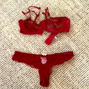 Eberjay red lingerie set, never worn